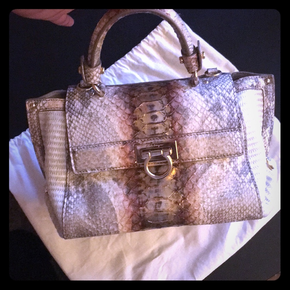 Exotic snakeskin ferragamo Sofia bag